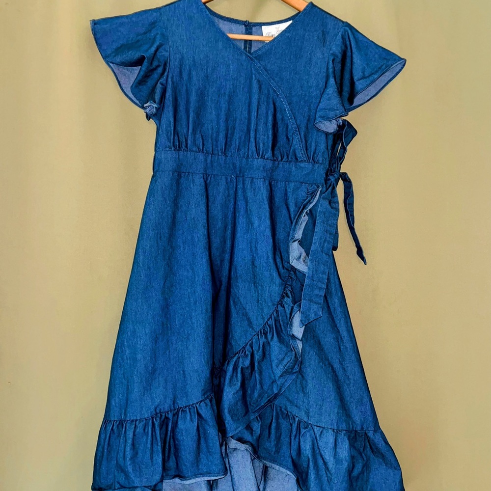 Rare Editions Blue Jean Big Girl Dress Size 12!